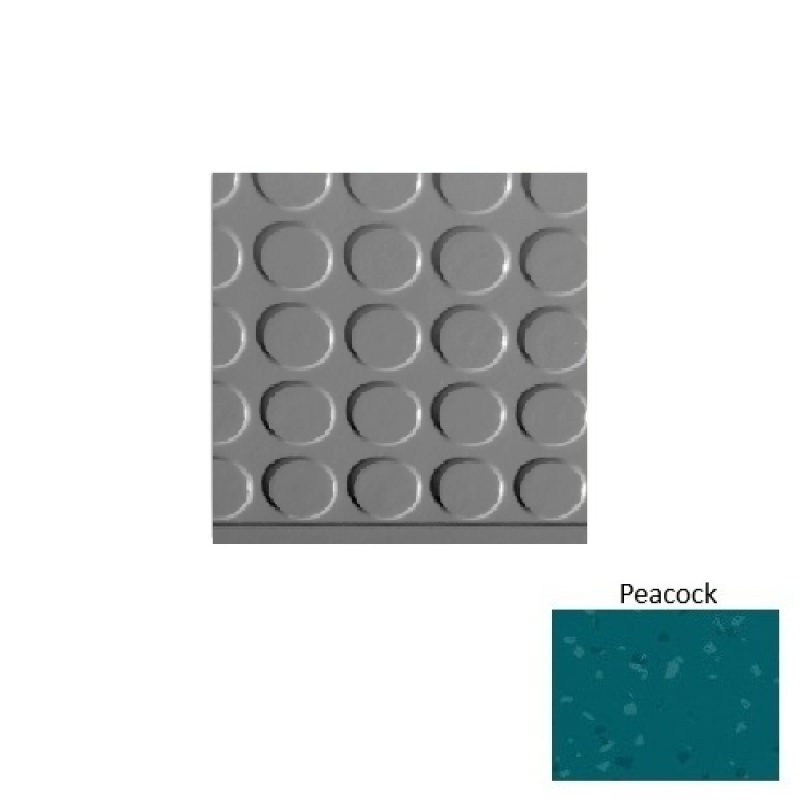 Symmetry 97 Peacock Vantage Raised Circular 15" Depth Rubber (Sq) Stair Tread - Textured