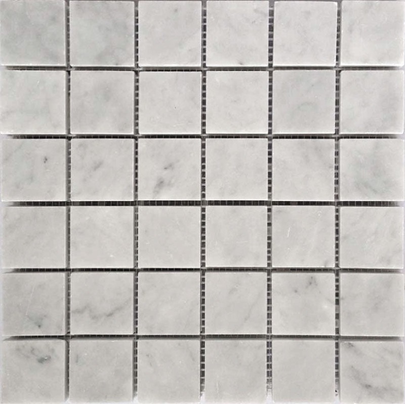 Marbella Bianco Carrara Marble Mosaic - 1.9" x 1.9" - Honed