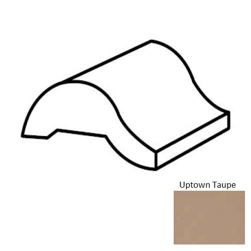 Keystones Unglazed Mosaic Uptown Taupe Porcelain Floor Trim - 1" X 2" Swimming Pool Nosing - Matte