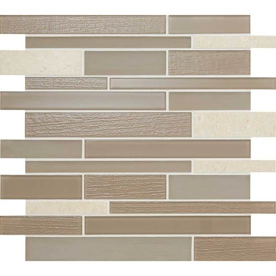 Serentina Composure Stone & Glass Mosaic - Linear - Glossy & Matte