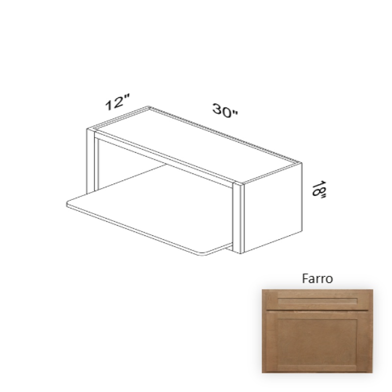 Farro Wood Kitchen Microwave Base Cabinet