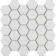 Gallery White Matte Porcelain Mosaic - 2" Hexagon