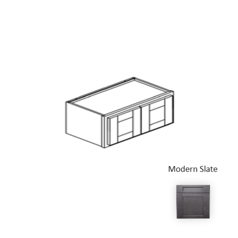 Framed Shaker Deluxe Modern Slate Natural Clear Coat Wood Kitchen Wall Cabinet