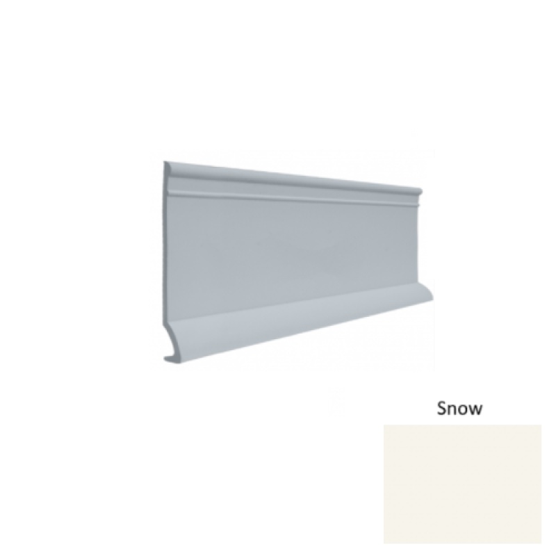 Contours #90 Intrigue Snow Rubber Profiled Wall Base - Satin