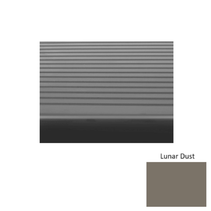 Solid 80 Lunar Dust Light Duty Rib Rubber (Sq) With Safety Yellow Abrasive Strip Stair Tread - Ribbed