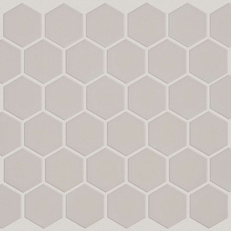 Grandeur Warm Grey 2" x 2" Hexagon Porcelain Mosaic - Matte