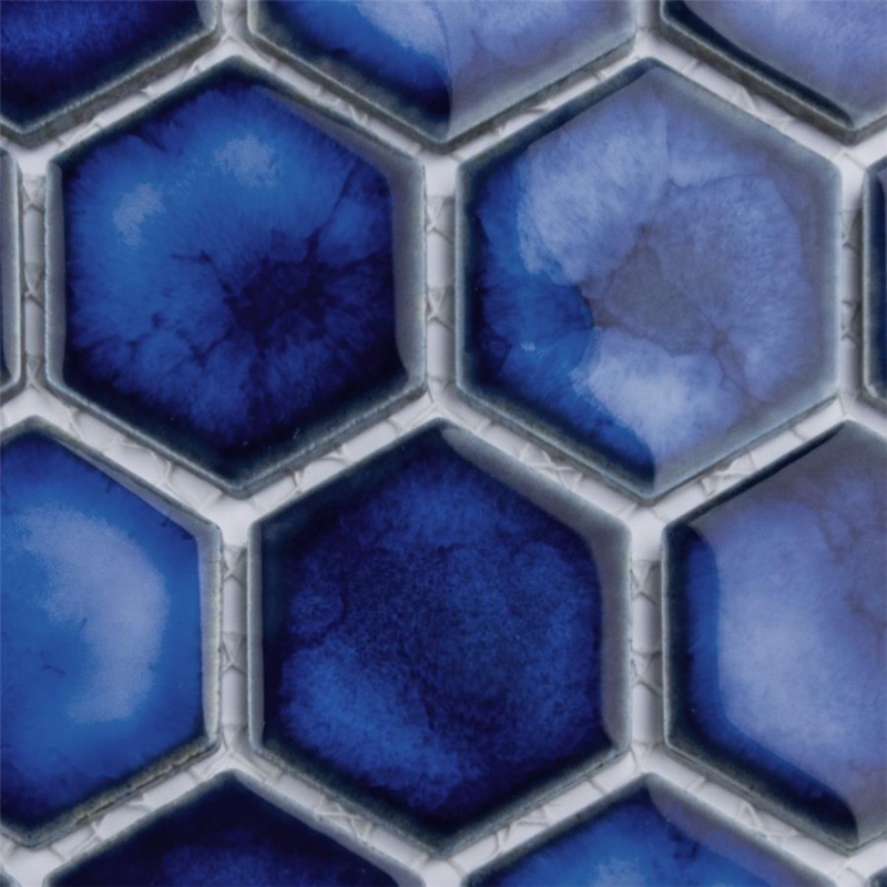 Hudson Sapphire Porcelain Mosaic - 2'' Hexagon - Glossy
