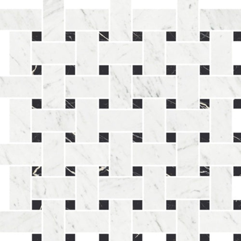 Velanza Bianco Porcelain Mosaic - Basket Weave - Matte