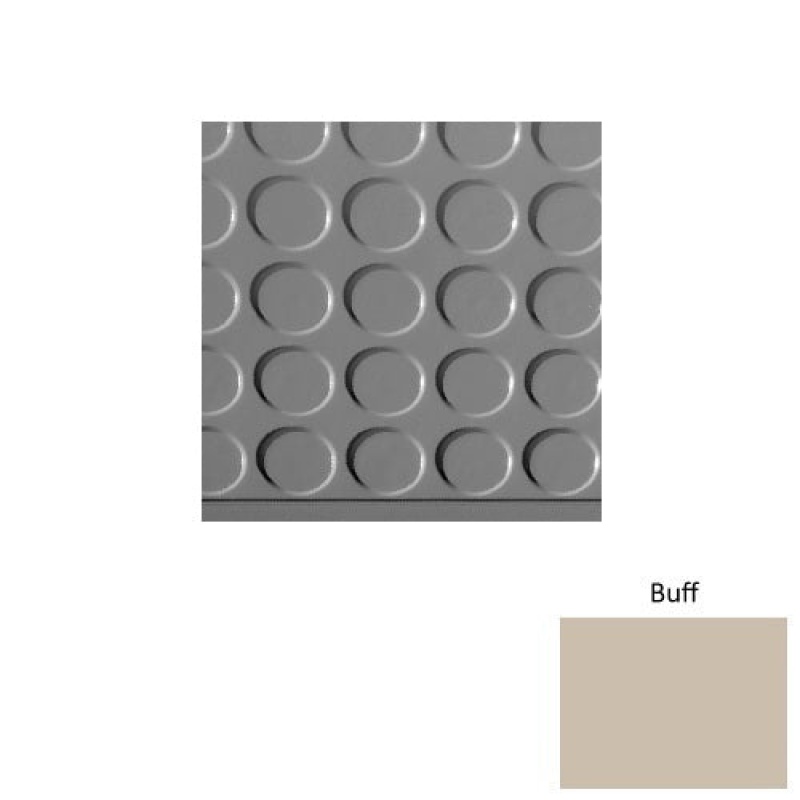 Solid 97 Buff Vantage Raised Circular Rubber (Sq) With Galley Red Abrasive Strip Stair Tread With Dupont Kevlar - Textured