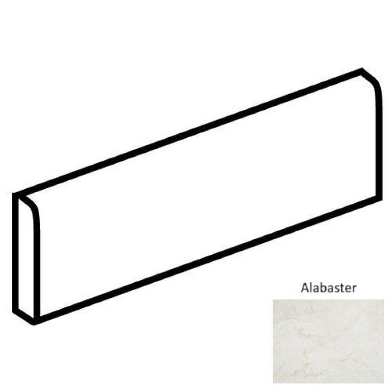 Core Fundamentals Platinum Alabaster Porcelain Floor Trim - 3" X 24" Bullnose - Matte