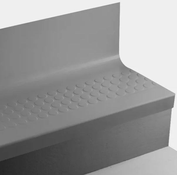 Charcoal Raised Round Rubber Stair Tread Trim