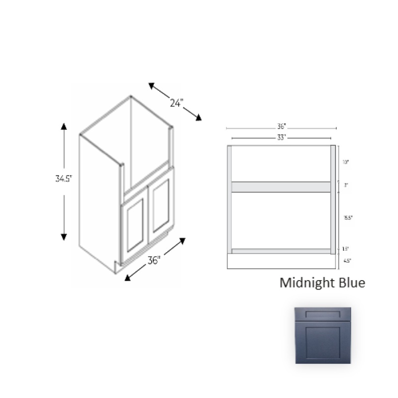 Framed Shaker Signature Midnight Blue Base Cabinet