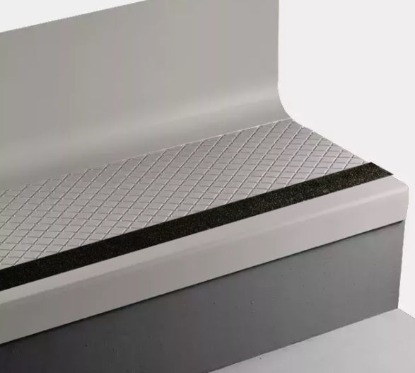 Grey Haze Diamond Rubber Stair Tread with Riser