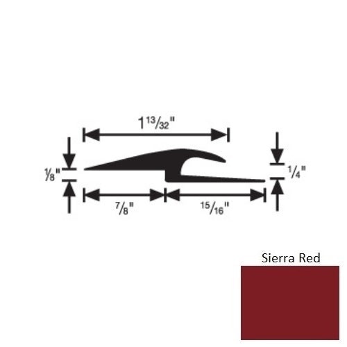 Flextones Sierra Red Vinyl 167 Tile And Carpet Joiner - 1/4" X 12 Ft - Thermoplastic