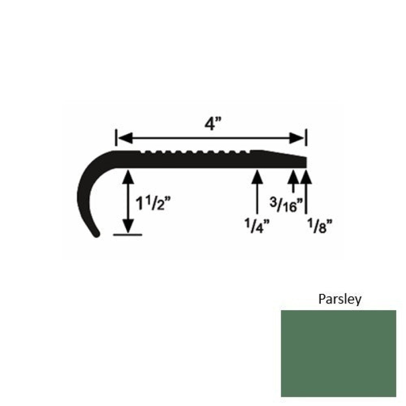 Solid 02 Parsley Rubber Commercial Stair Nosing