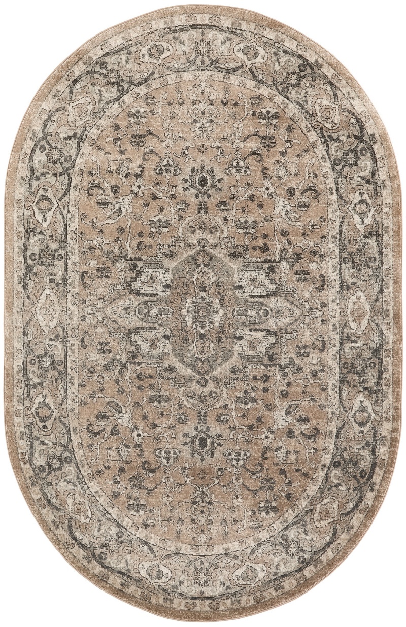 Quarry Qua05 Beige / Grey Polypropylene Farmhouse Area Rug