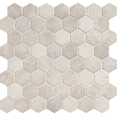 Vintage Wisdom White Glass Mosaic - 1.5" Hexagon - Matte