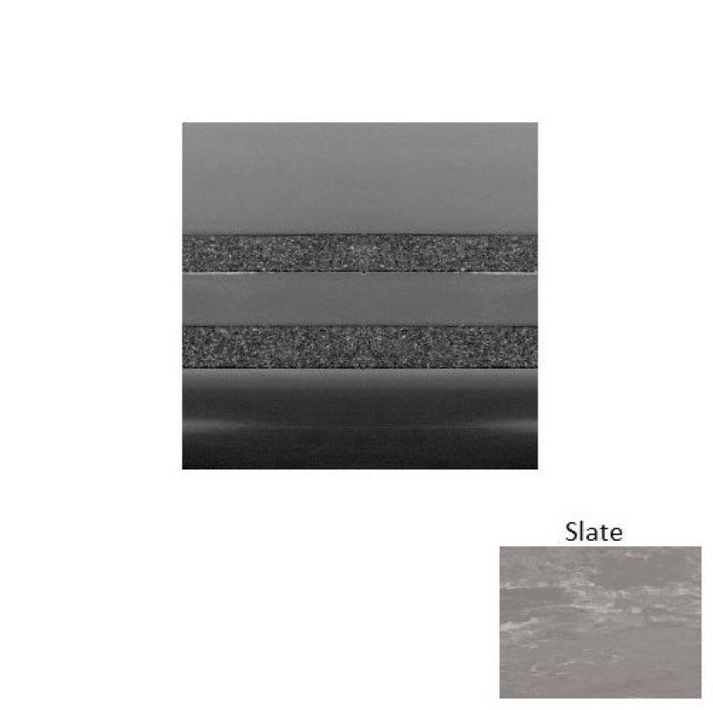 Marbleized 51 Slate Light Duty With Two 3/4 Inch Strips Rubber (Rd) With Safety Yellow Abrasive Strip Stair Tread - Smooth