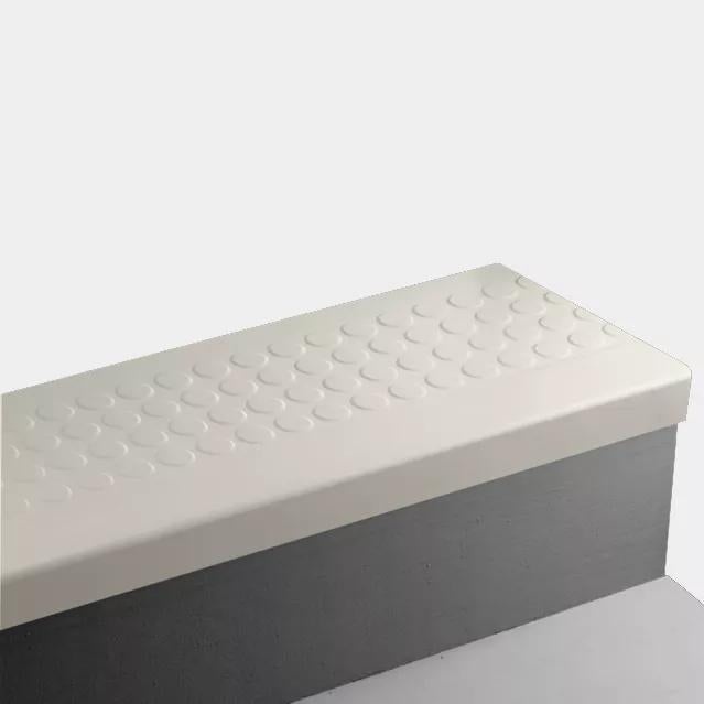 Snow White Raised Round Rubber Stair Tread Trim