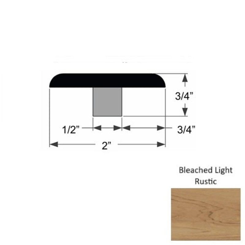 True Teak Bleached Light Rustic Hardwood Moulding / Trim - 2" X 82" Flat T Molding - Urethane