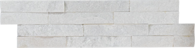 Glacier White Natural Stone Ledger - Raw - 6" X 24"