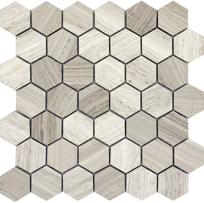 Metro Cream Limestone Mosaic - Hexagon - Honed