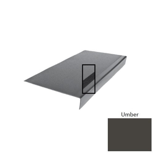 Flextones Umber Type 975 With Ribbed / Smooth Insert Distinct Designs Rubber - 12 1/2" X 72" Stair Tread - Hammered