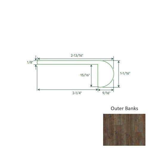 Built Rite Ii Outer Banks 96" Flush Stair Nose