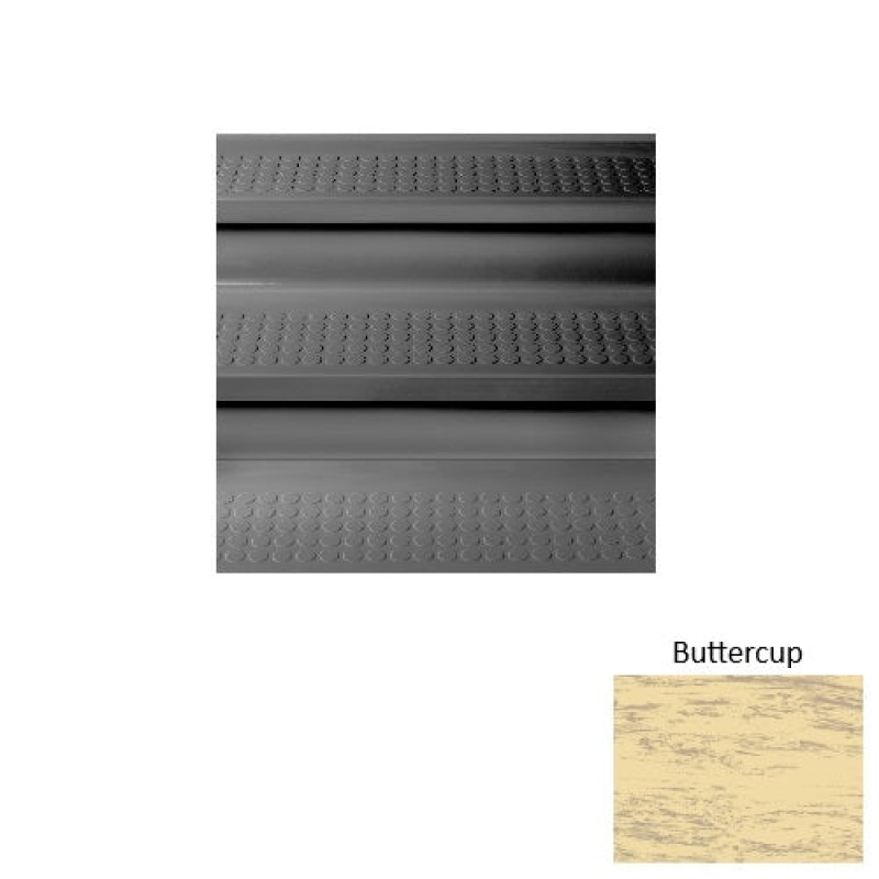 Marbleized 96 Buttercup Vantage Raised Circular Rubber (Sq) Stair Tread With Riser - Textured