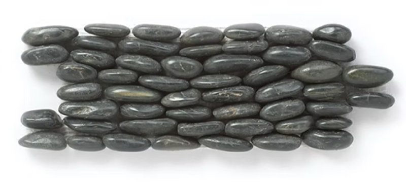 Eclipse Interlocking Pebble Mosaic - 4" X 12" - Polished
