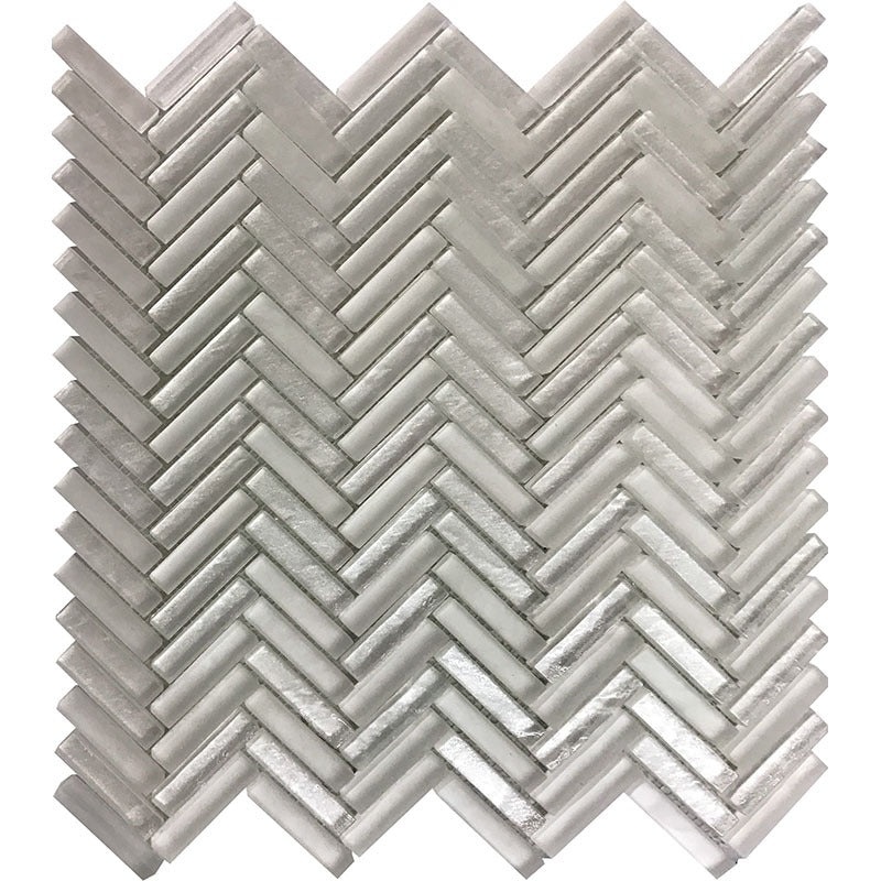 Alaska Alaskan Glass Mosaic - 0.4" X 1.9" Herringbone - Glossy & Matte