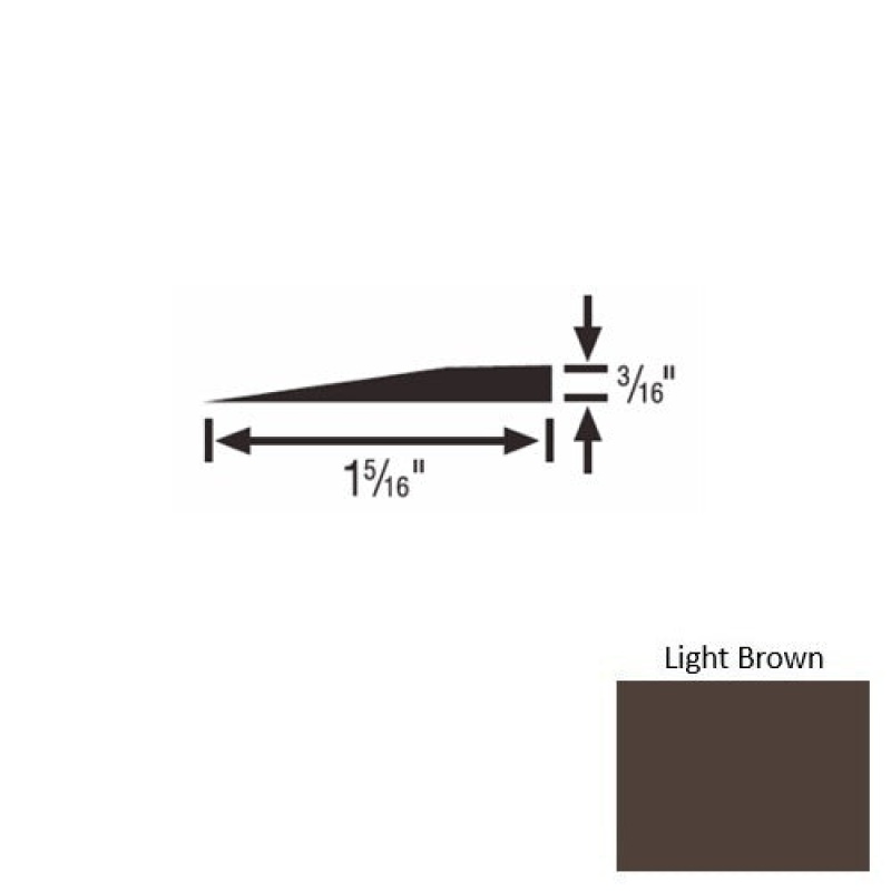 Solid 23 Light Brown Rubber Reducer Strip