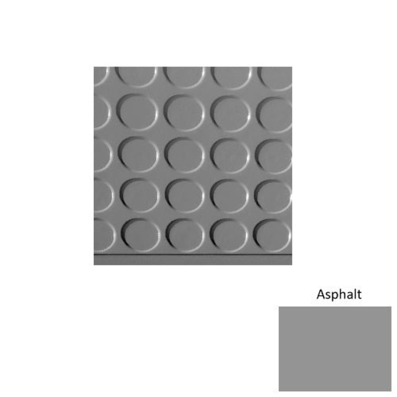 Solid 97 Asphalt Vantage Raised Circular Rubber (Sq) With Safety Yellow Abrasive Strip Stair Tread - Textured