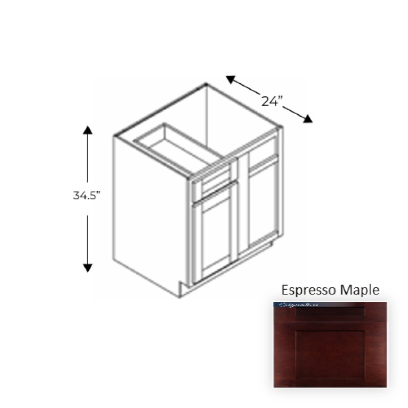 Framed Shaker Classic Espresso Maple Base Cabinet