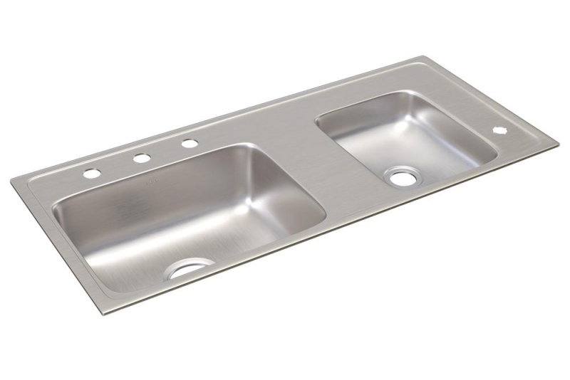 Drkad371760r4 Lustertone Classic Stainless Steel Drop In Double Bowl Kitchen Sink - 37 1/4" X 17" X 6" - Stainless Steel