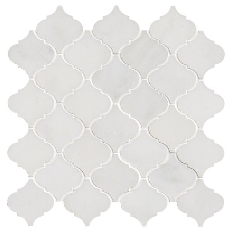 Greecian White Marble Mosaic - Arabesque - Polished