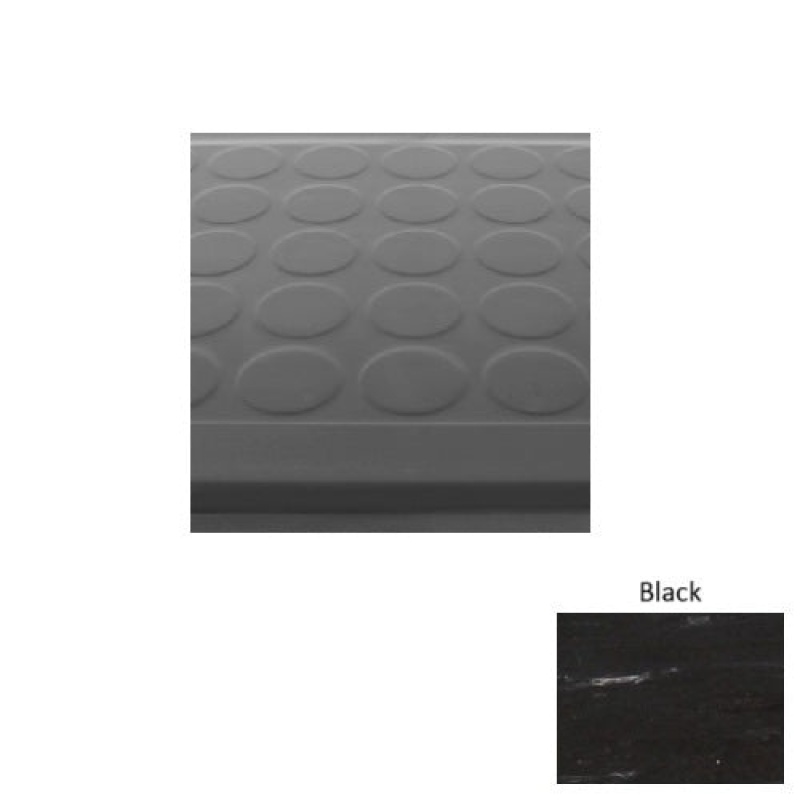 Marbleized 92 Black Low Profile Raised Circular Rubber (Sq) Stair Tread - Textured