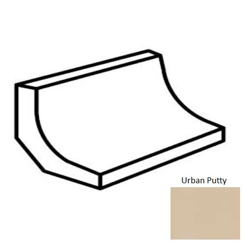 Keystones Urban Putty 2" x 2" Matte Porcelain Mosaic Cove Base Trim