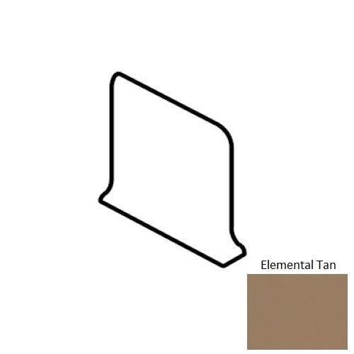 Color Wheel Classic Elemental Tan Ceramic Wall Trim - 6" X 6" Sanitary Cove Base Corner Left