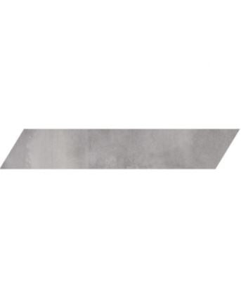Metal Max Moderne Medium Grey Chevron Left Porcelain Tile - Matte - 4" X 24"