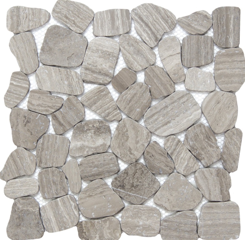 Cultura Gray Limestone Mosaic - Pebble - Honed