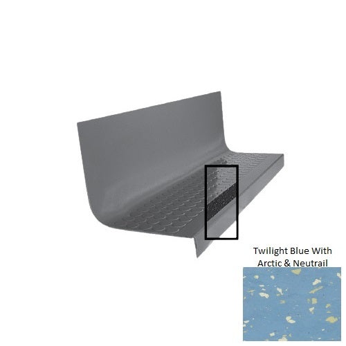 Spextones Twilight Blue With Arctic & Neutrail Type 1776 With Flush Carborundum Strip Distinct Designs Rubber - 20 1/2" X 72" Stair Tread - Rgt Radial Ii Raised Disc Design