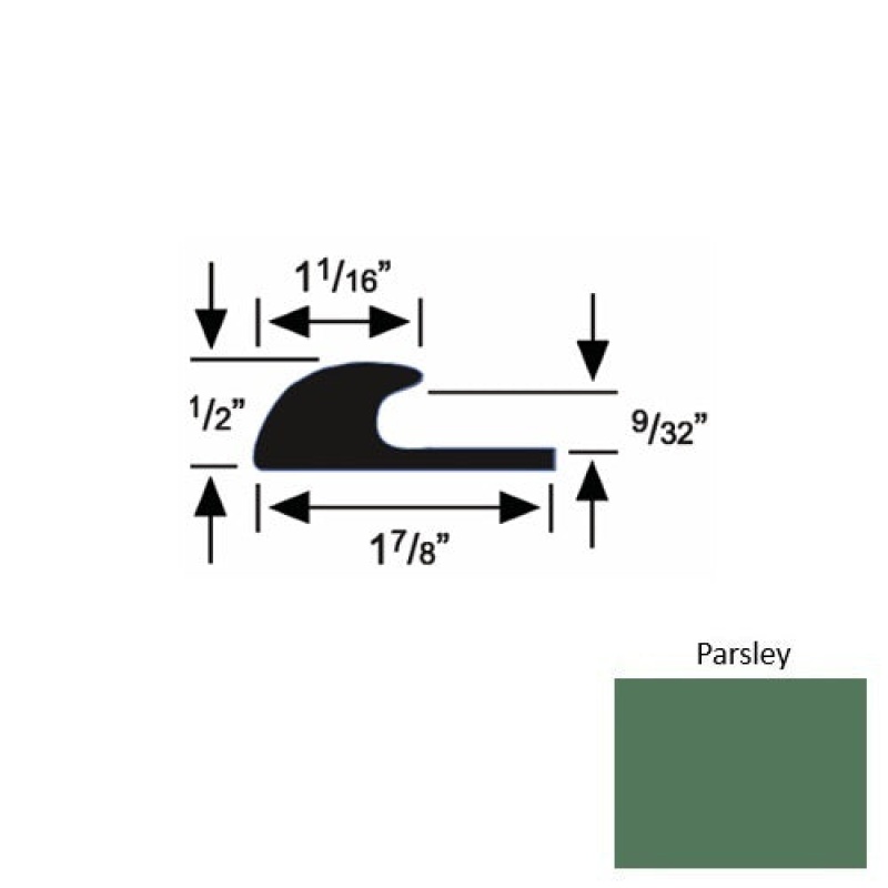Solid 40 Parsley Rubber Carpet Edge Guard