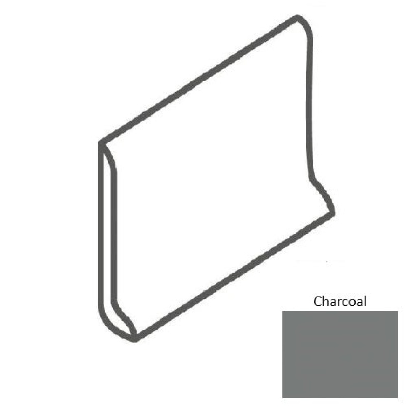Minimum Charcoal Porcelain - 6" X 12" Cove Base - Matte