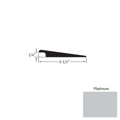 Johnsonite Platinum Vinyl Moulding / Trim - 2 1/2" X 12 Ft (144") X 1/4" Wheeled Traffic Transition - Wheeled Traffic Transition