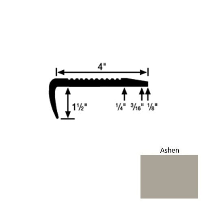 Roppe Solid 01 Ashen Rubber Commercial Stair Nosing