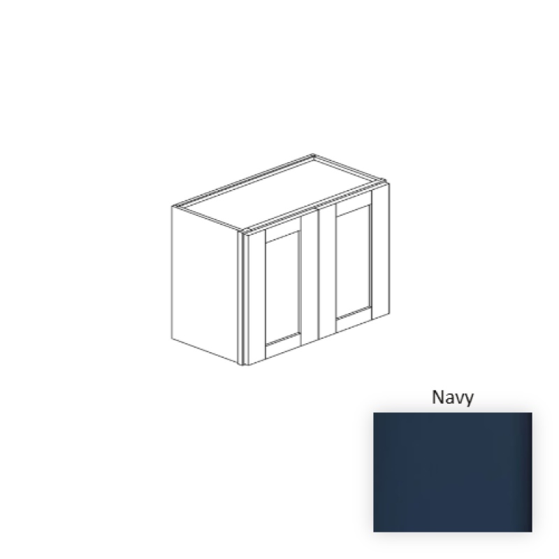 Navy Wood Kitchen Wall Cabinet