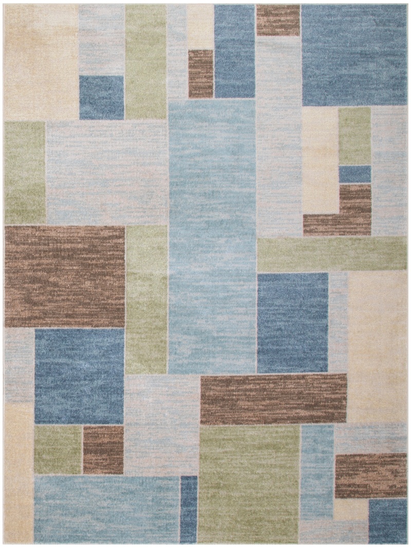 Astra Machine Washable Blue Green Multi Area Rug