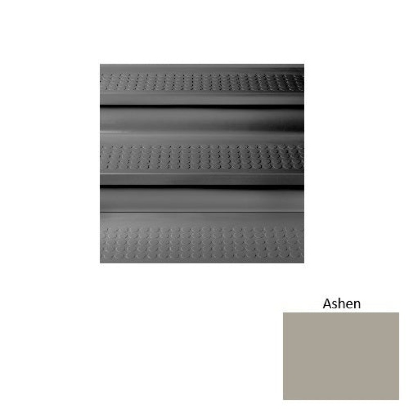 Solid 96 Ashen Vantage With Riser Rubber (Sq) Stair Tread With Dupont Kevlar - Textured