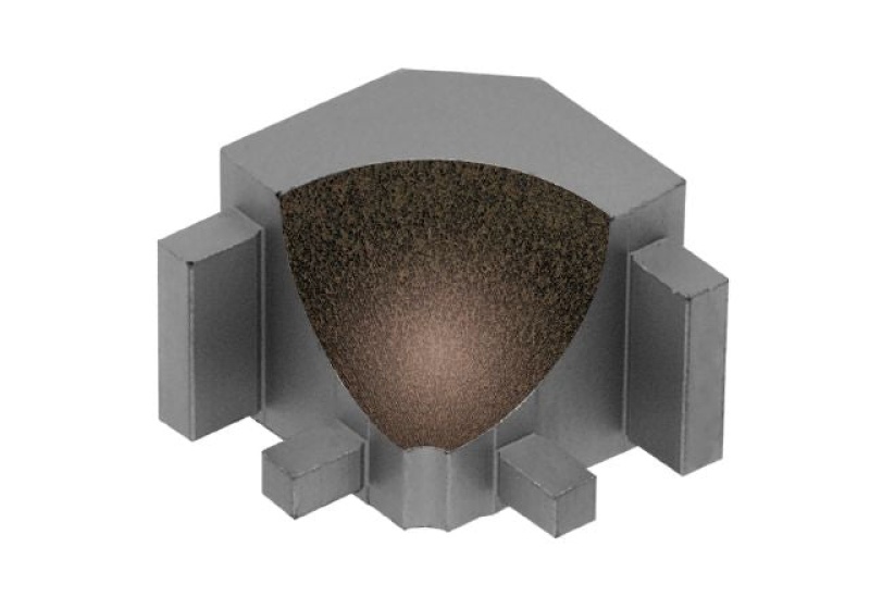Dilex Ahk 90 Degree Inside Corner Metal Tile Edging Trim - Bronze Textured Color Coated Aluminum - 1/2" X 1"